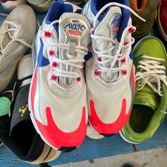 Nike Air Max 270 React in Red, Blue, and White - Picture 7 of 7